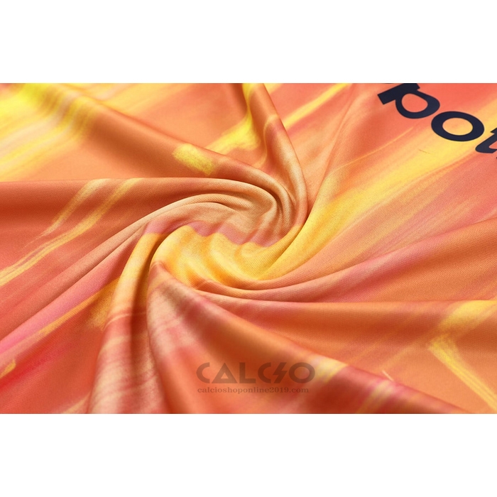 Tuta da Track FC Barcellona Manica Corta 2023-2024 Arancione - Pantaloncini